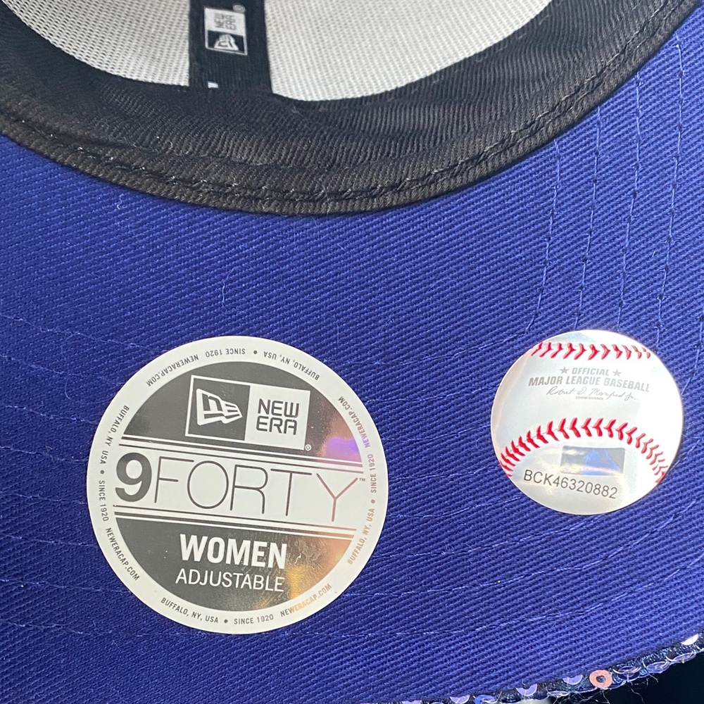 Dodgers Los Angeles New Era Sequin Blue 9FORTY Women's Cap - Picture 8 of 12